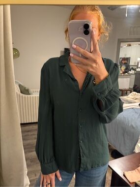 Love By Design Dark Green Men's Casual Button-Down Shirt